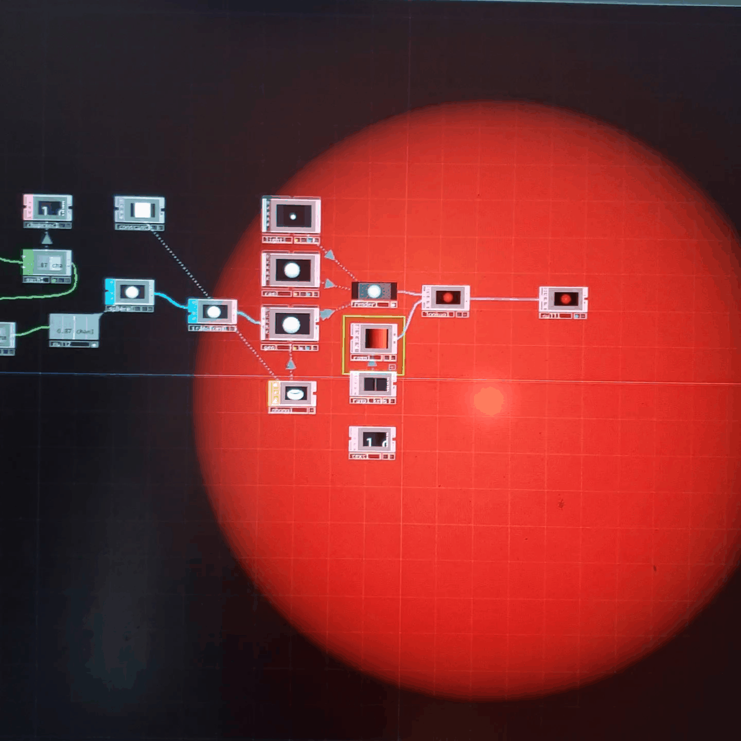 The exponent controls the rendering hue of the sphere (via HSV mode).