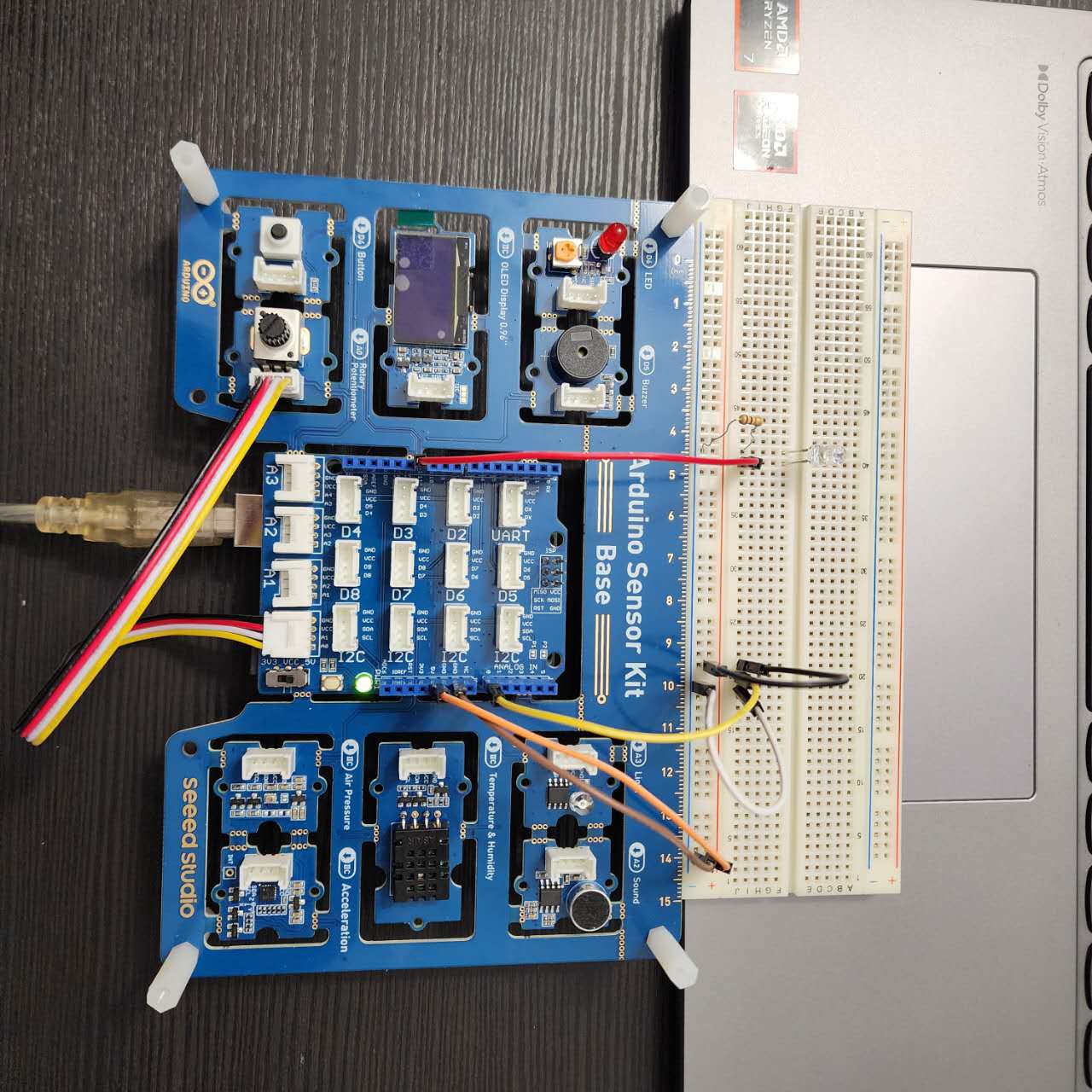 Initial debugging of basic Arduino and breadboard connections – a foundational attempt.