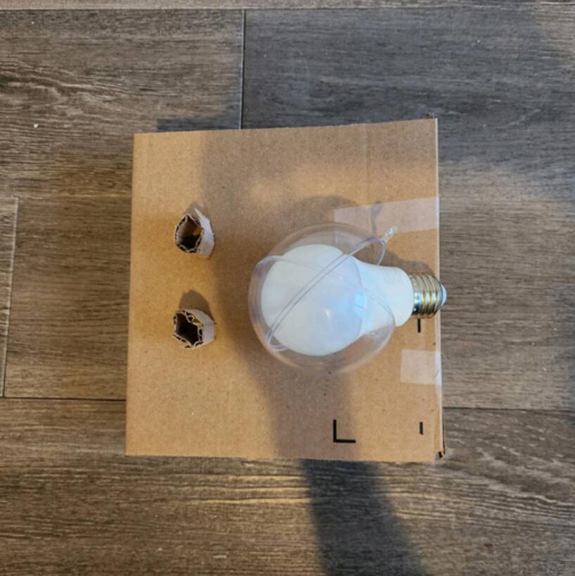 Top view of initial prototype. The bulb and hollow sphere simulate the lunar model.